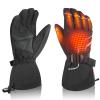 DINSVTA Heated Gloves, Unisex Winter Ski Glove, Rechargeable Electric Heating Mittens for Skiing Snowboarding Snow Hiking Hunting Winter Outdoor (Black-SD81B, 3X-Large) view 1