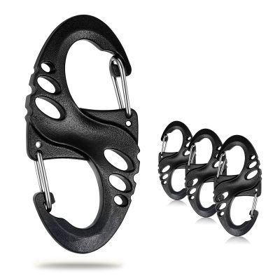 12 Pack 2" Carabiner Clip Plastic S Carabiner Clips Paracord Keychain Hooks for Key Chain Backpacks Bags Zipper Clip Accessories