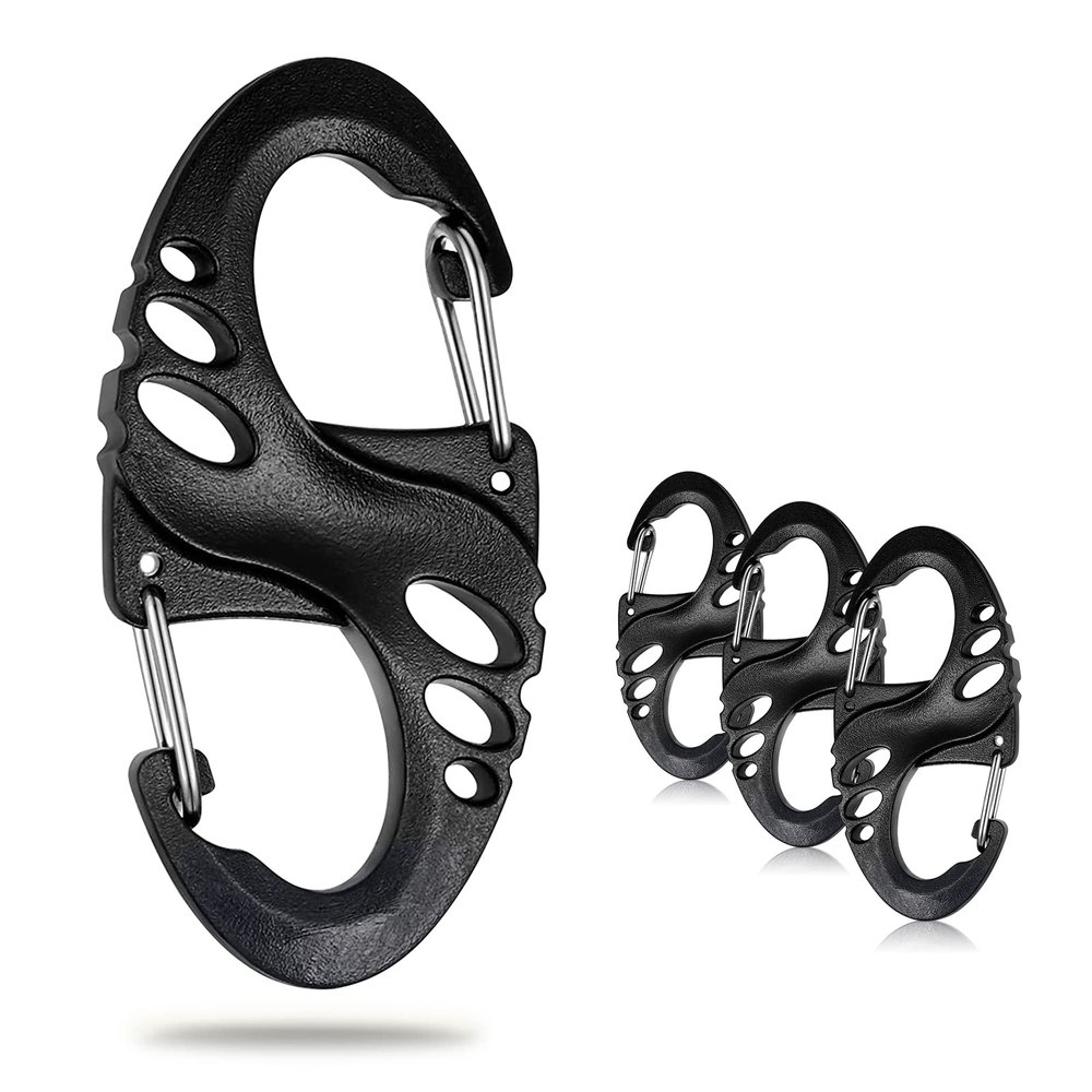 12 Pack 2" Carabiner Clip Plastic S Carabiner Clips Paracord Keychain Hooks for Key Chain Backpacks Bags Zipper Clip Accessories