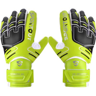 Sportout Youth&Adult Goalie Goalkeeper Gloves,Strong Grip for The Toughest Saves, with Finger Spines to Give Splendid Protection to Prevent Injuries,3 Colors (Green, 10)