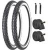 2 Pack Bike Tires,24"x2.125" Cruiser White Side Wall Tires with Tubes and Levers,Replacement Bicycle Tires view 1