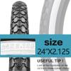 2 Pack Bike Tires,24"x2.125" Cruiser White Side Wall Tires with Tubes and Levers,Replacement Bicycle Tires view 3
