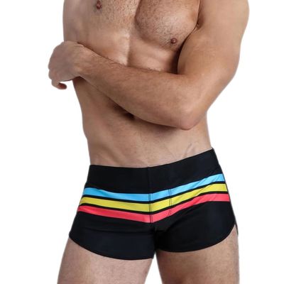 Men's Strip Swimwear Trunks Brand Beach Short Pants Male Siult (as1, Alpha, m, Regular, Regular, Black, US M)