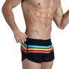 Men's Strip Swimwear Trunks Brand Beach Short Pants Male Siult (as1, Alpha, m, Regular, Regular, Black, US M) view 2