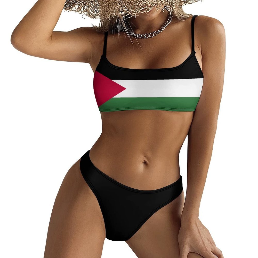 Adugen Origei Palestine Flag Summer Fashion Bikini Swimwear Swimming Pool M