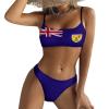 Adugen Origei Women's Bikini Turks and Caicos Lslands Flag Vacation Beach Bikini Swimwear Swimsuit Bathing Suit L view 1