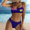 Adugen Origei Women's Bikini Turks and Caicos Lslands Flag Vacation Beach Bikini Swimwear Swimsuit Bathing Suit L view 2