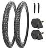 2 Pack Bike Tires,24"x2.125" Cruiser Tires,Replacement Bicycle Tire, Black Side Wall Beach Tires with Tubes and Levers, view 1