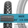 2 Pack Bike Tires,24"x2.125" Cruiser Tires,Replacement Bicycle Tire, Black Side Wall Beach Tires with Tubes and Levers, view 3
