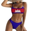 Adugen Origei Summer Print Women's Cambodia Flag Bikini Swimwear Hawaii Bikini Set Swimsuit S view 1