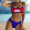 Adugen Origei Summer Print Women's Cambodia Flag Bikini Swimwear Hawaii Bikini Set Swimsuit S view 2