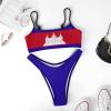 Adugen Origei Summer Print Women's Cambodia Flag Bikini Swimwear Hawaii Bikini Set Swimsuit S view 3