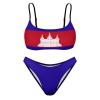 Adugen Origei Summer Print Women's Cambodia Flag Bikini Swimwear Hawaii Bikini Set Swimsuit S view 4