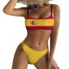 Adugen Origei Spain Flag Summer Fashion Bikini Swimwear Swimming Pool L view 1