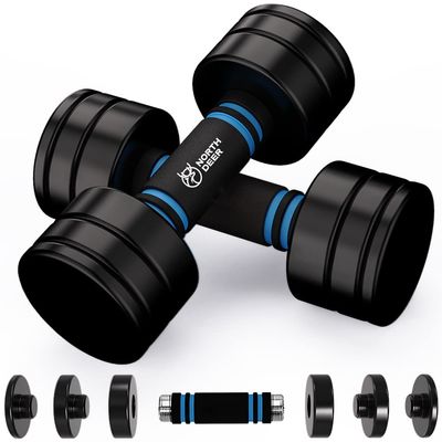 Northdeer Steel Dumbbells Set 15lbs Pair (7lbs/10lbs/12lbs/15lbs) Set of 2 Weight Set Black Coated with Foam Handles Home Gym Exercise Equipment (15lbs2)