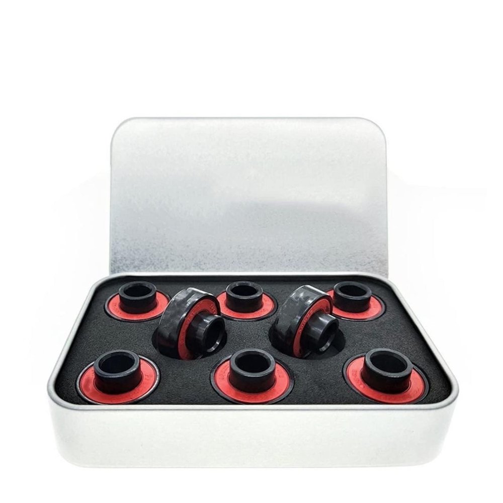 8PCS High Speed 608 Hybrid Black Ceramic Bearings with Spacer for Inline Skate Skateboard Scooter Longboard DINGGUANGHE(White ball-20cm)