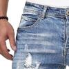 Maiyifu-GJ Men's Skinny Ripped Stretch Jeans Destroyed Distressed Tapered Leg Denim Pants Holes Slim Fit Biker Jean Trousers (Light Blue,Medium) view 3
