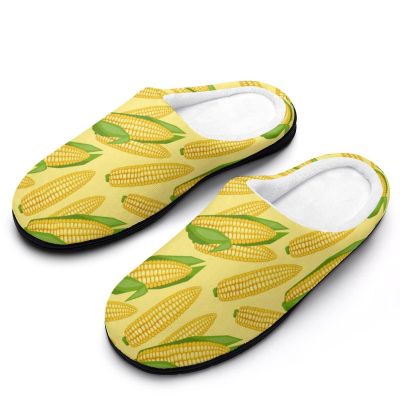 Corn Cobs Printed Men's Cotton Slipper Shoes with Soft Memory Foam for House Indoor Outdoor
