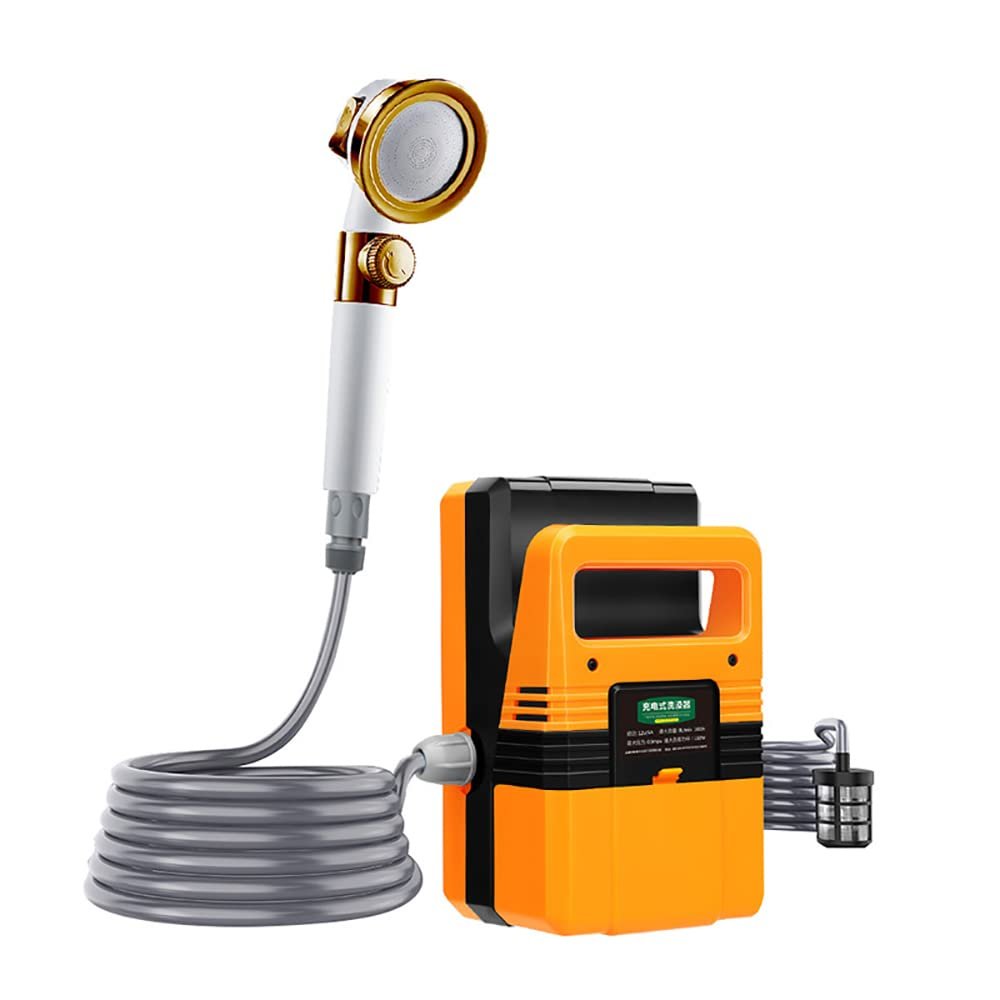 High Pressure Camping Shower 180W Electric Camping Shower Pump Portable High Pressure Water Pumps Cleaning Kit for Camping Shower Water Flowers Car Washing