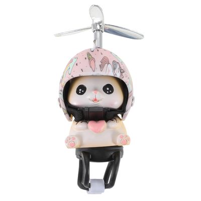 Cat Bike Bell Accessories, Resin Handlebars with Propeller Helmet, Mount Cat Figurine for Girls Boy, Bicycle Motorcycle Car Decoration Dashboard Ornament