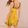 Bright Tasty Yellow Cheese All Over Printed Women's Sling Dress Sleeveless Swing Sundress view 2