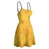 Bright Tasty Yellow Cheese All Over Printed Women's Sling Dress Sleeveless Swing Sundress view 3