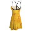 Bright Tasty Yellow Cheese All Over Printed Women's Sling Dress Sleeveless Swing Sundress view 4