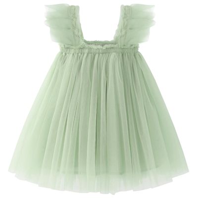 AGQT Baby Girls Tutu Dress Sleeveless Toddler Infant St. Patricks Day Tulle Tutu Dresses Birthday Party Flower Wedding Layered Lace Mini Layers Dress Light Green Size 18-24 Months