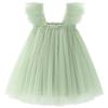 AGQT Baby Girls Tutu Dress Sleeveless Toddler Infant St. Patricks Day Tulle Tutu Dresses Birthday Party Flower Wedding Layered Lace Mini Layers Dress Light Green Size 18-24 Months view 1