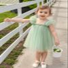 AGQT Baby Girls Tutu Dress Sleeveless Toddler Infant St. Patricks Day Tulle Tutu Dresses Birthday Party Flower Wedding Layered Lace Mini Layers Dress Light Green Size 18-24 Months view 2