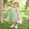 AGQT Baby Girls Tutu Dress Sleeveless Toddler Infant St. Patricks Day Tulle Tutu Dresses Birthday Party Flower Wedding Layered Lace Mini Layers Dress Light Green Size 18-24 Months view 3