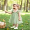 AGQT Baby Girls Tutu Dress Sleeveless Toddler Infant St. Patricks Day Tulle Tutu Dresses Birthday Party Flower Wedding Layered Lace Mini Layers Dress Light Green Size 18-24 Months view 4