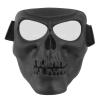 Outdoor Paintball Shooting Face Protection Gear Tactical Halloween Cosplay Horror Skull Mask - Transparent Lens - Black view 1