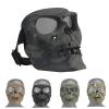 Outdoor Paintball Shooting Face Protection Gear Tactical Halloween Cosplay Horror Skull Mask - Transparent Lens - Black view 2