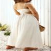 loveimgs Women Summer Hollow Out Ruffle Maxi Dress Cutout Party Spaghetti Strap Beach Flowy Dress (XX-Large,Apricot) view 2