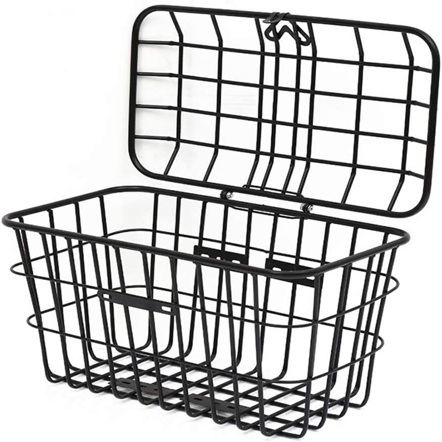 Amdieu Bike Rear Basket,Mountain Bike Bold Rear Seat Basket Large Capacity Folding Car Basket Dish Basket Electric Vehicle Basket Cycling Baskets