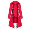 XUNRYAN Women Steampunk Trench Coats Medieval Renaissance Victorian Vampire Gothic Long Winter Jacket Halloween Costume Red view 1