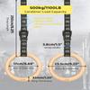 GHB Gymnastic Rings Wooden Gym Rings 1.25" Olympic Rings Adjustable Straps Pull Up Rings Sets for Workout Bodyweight Fitness Training view 4