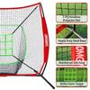 7'x7' Portable Baseball Net Set - Batting, Hitting & Pitching Practice Net with Tee, Bat, Balls, Strike Zone, Carrying Bag, for All Skills view 4