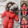 Boy Baby Coat Jumpsuit Warm Girl Winter Infant Jacket Outerwear Hooded Romper Boys Snow Suits (Orange, 18-24 Months) view 2