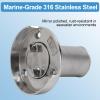 Boat Gas Cap,1-1/2"(38mm) Gas Tank Filler Neck with Keyless Cap, Boat Fuel Cap, Marine Mirror- Polished 316 Stainless Steel Hardware for Boat Gas/Fuel/Diesel/Water/Waste Deck Fill view 3