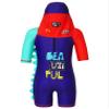 Kaerm Junior Youth Quick-Dry Swimming Jumpsuit Quater Back Zipper Swimwear with Swimming Cap Red&Navy Blue 4-5 Years view 4