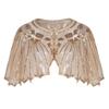 HGps8w Women's 1920s Sequin Gatsby Shawl Beaded Deco Evening Cape Wrap Bridal Shawl Bolero Flapper Cover Up view 1