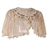 HGps8w Women's 1920s Sequin Gatsby Shawl Beaded Deco Evening Cape Wrap Bridal Shawl Bolero Flapper Cover Up view 2
