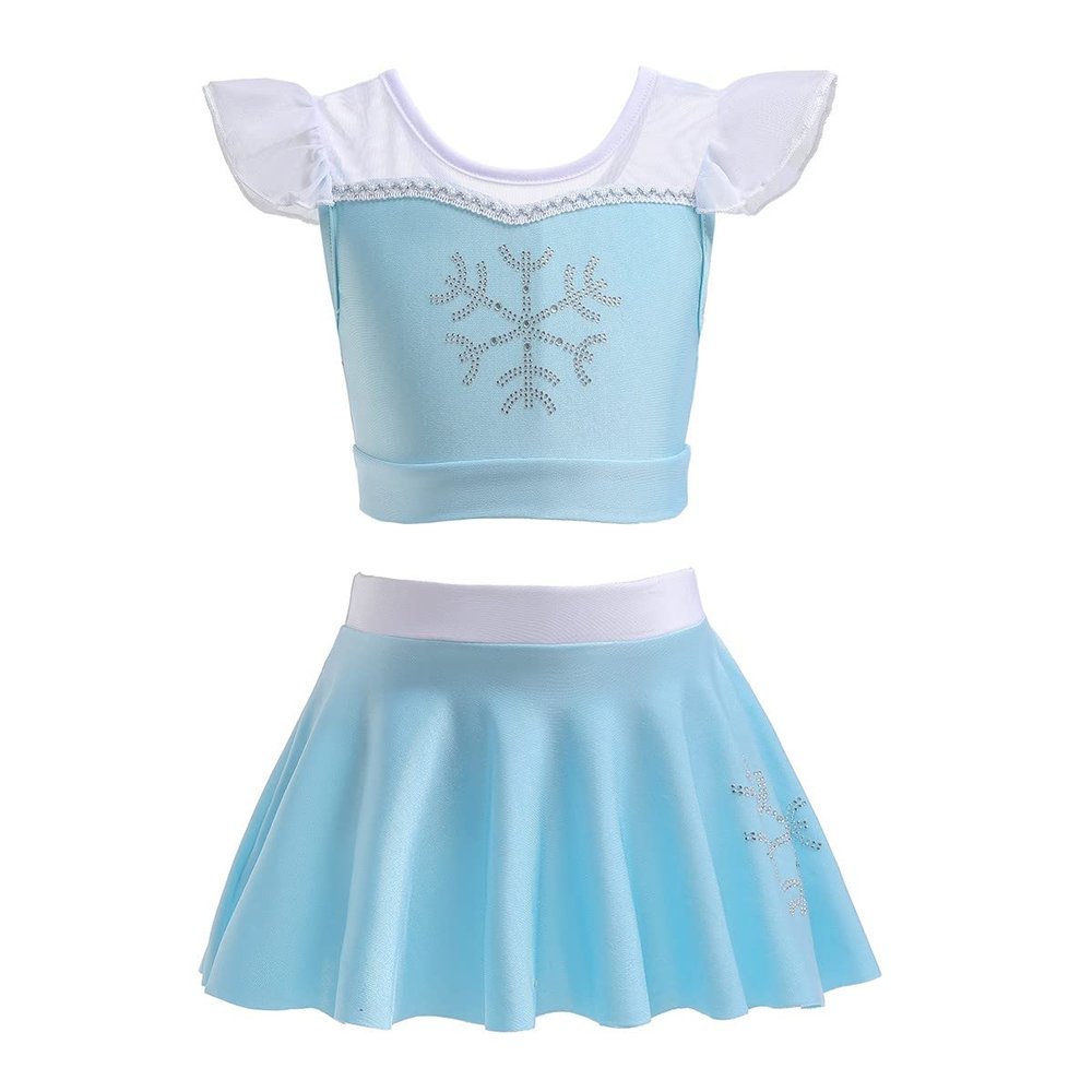 NEWEPIE Frozen Elsa Princess Two-Piece Tankini Swimsuit for Baby Girls Swimwear Surf Beach Summer Party Swimming Bikini Set 7-8T