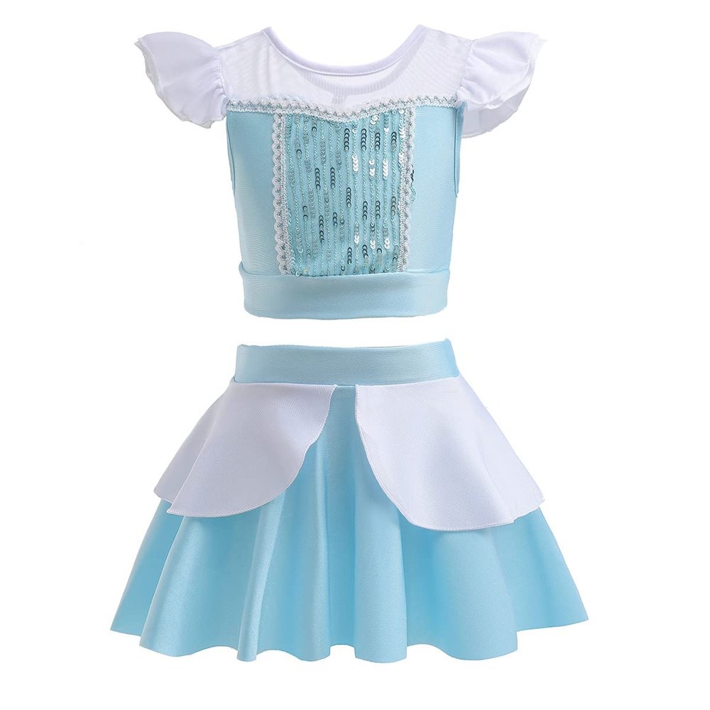 NEWEPIE Princess Two-Piece Tankini Swimsuit for Baby Girls Swimwear Surf Beach Summer Swimming Bikini Set 18-24M