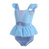 NEWEPIE Frozen Elsa Princess One-Piece Tankini Swimsuits for Baby Girls Swimwear Surf Beach Summer Swimming Bikini Set 18-24M view 2