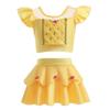 NEWEPIE Belle Princess Two-Piece Tankini Swimsuit for Baby Girls Bathing Suits Ruffles Swimwear Surf Beach Summer Swimming Bikini Set 6-7T view 1