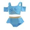 NEWEPIE Princess 3-Piece Tankini Swimsuits for Baby Girls Swimwear Surf Beach Summer Swimming Bikini Set w/Headband 18-24M view 2