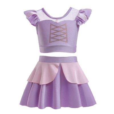 NEWEPIE Sofia Princess Two-Piece Tankini Swimsuit for Baby Girls Bathing Suits Ruffles Swimwear Surf Beach Summer Swimming Bikini Set 2-3T